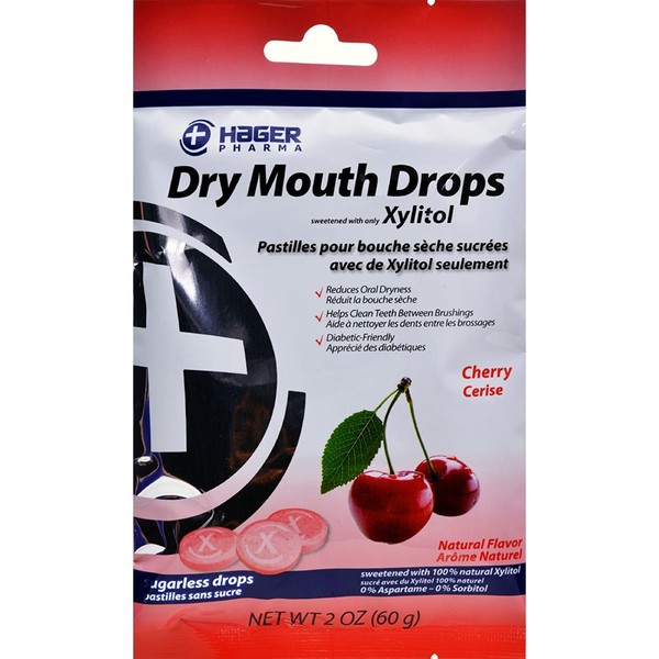 Hager Pharma Dry Mouth Drops with Xylitol, Cherry 2 oz ( Pack of 3)3