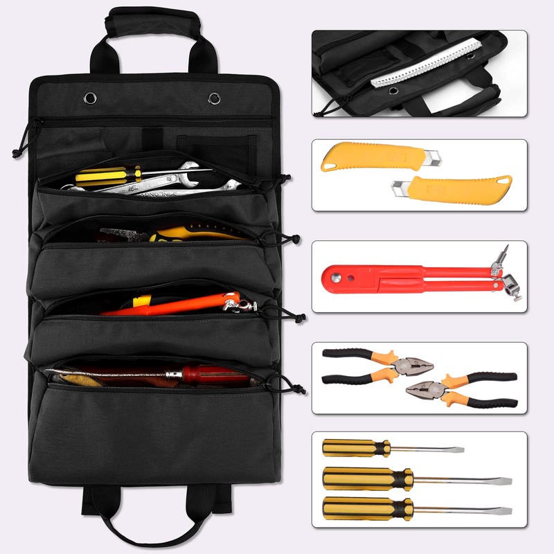 Koolertron Tool Bag, Multi-functional, Roll, Tool Bag, Tool Bag, 4