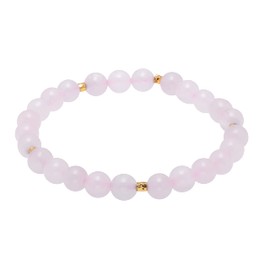 6MM Natural Pink Rose Quartz Beads Stretch Bracelet Small for Girls Women 6.5"