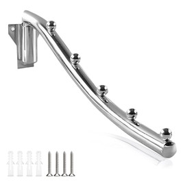 1PCS Folding Clothes Hanger Rack Wall Mounted, Swing Arm Hook Holder, Stainless Steel Drying Rack with Swing Arm Holder Heavy Duty Clothes Hanging Rail Rod Garment Hooks Space Saver Closet Organizer