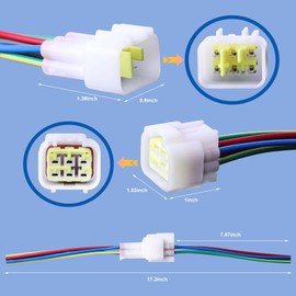 EDIONS 6 Pin Electric Motorcycle Controller Connector, Hall Adapter Connector Plug Wiring Harness IP67 Waterproof Male Female Plug Wiring Harness for Electric Car/Motorcycle/Automobile-2 Pack