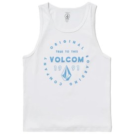 Volcom Men's Tank Top-Sleeveless Athletic Shirt-Breathable Cotton, Classic Fit for Beach, Training & Casual Wear, White