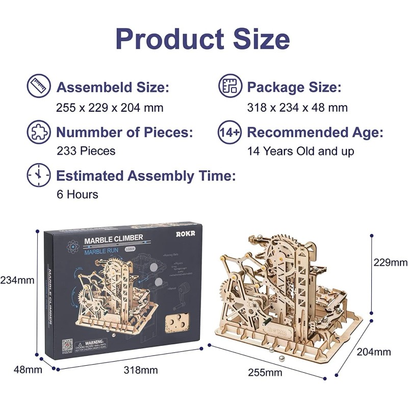 ROKR 3D Wooden Puzzle Brain Teaser Toys Mechanical Gears Kit