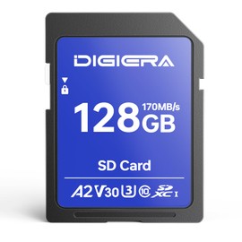 DIGIERA 128GB LS100 SDXC UHS-I Memory Card - up to 170MB/s, C10, U3, V30, 4K UHD, SD Card for Computers, Digital Cameras, Home Theatre Devices, Car Navigation Systems (1 Pack)