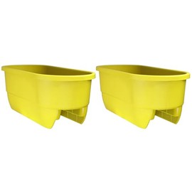Apollo Exports International AP-5720/YE/2, Yellow, 4" Dual Deck Railer Planter, (Set of 2),drill-513
