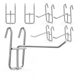 Jipaziy 6 PCS Wire Shelf Hooks, Metal Wire Rack Hangers for Shelving, Heavy Duty Hanging Hooks for Kitchen Utensils, Cups, Tools and Room Storage, Silver