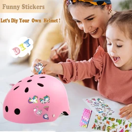 FOOKCIAN Kids Bike Helmet,Toddler Skateboard Helmets for Ages 2-3-5-8-14 Years Boys Girls with Knee and Elbow Pads Wrist Guards fit Roller Skates,Skateboarding,Skating Scooter Adjustable Bike Helmet