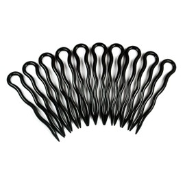Simple Simple Hair Pins -- 10 Pieces (7cm, Black)