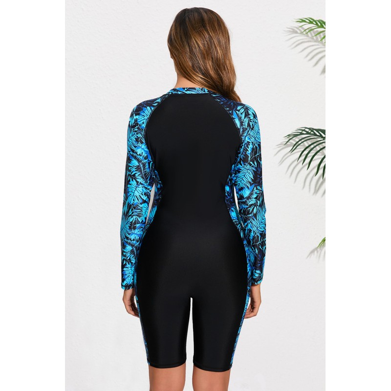 Halcurt Women's Boyleg One Piece Rash Guard with Built in