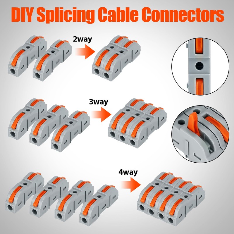 Linkstyle Lever Wire Connectors Kit, 50 Pcs Wire Nuts, Electrical