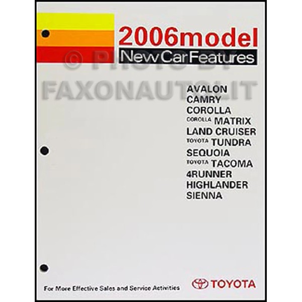 2006 Toyota Service Training Manual Corolla Matrix Camry Tundra Tacoma