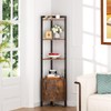 Furnulem Corner Shelf,5-Tier Corner Cabinet with Storage and LED Light,