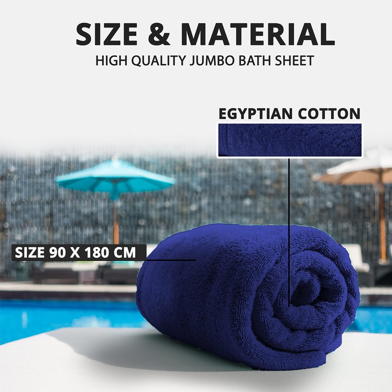 NAUSHA.HOME Luxury JUMBO Bath Sheet, 90 x 180 cm, Pack