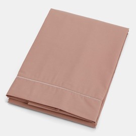 Bianca Plain Dyed Cotton Percal Rose Tan 200TC Flat Sheet 240 x 280 cm