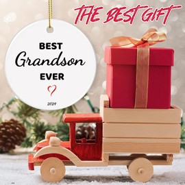 Best Grandson Ever - Christmas Tree Decoration for a Grandson - Grandson Holiday Ornament - Gift from Grandparents