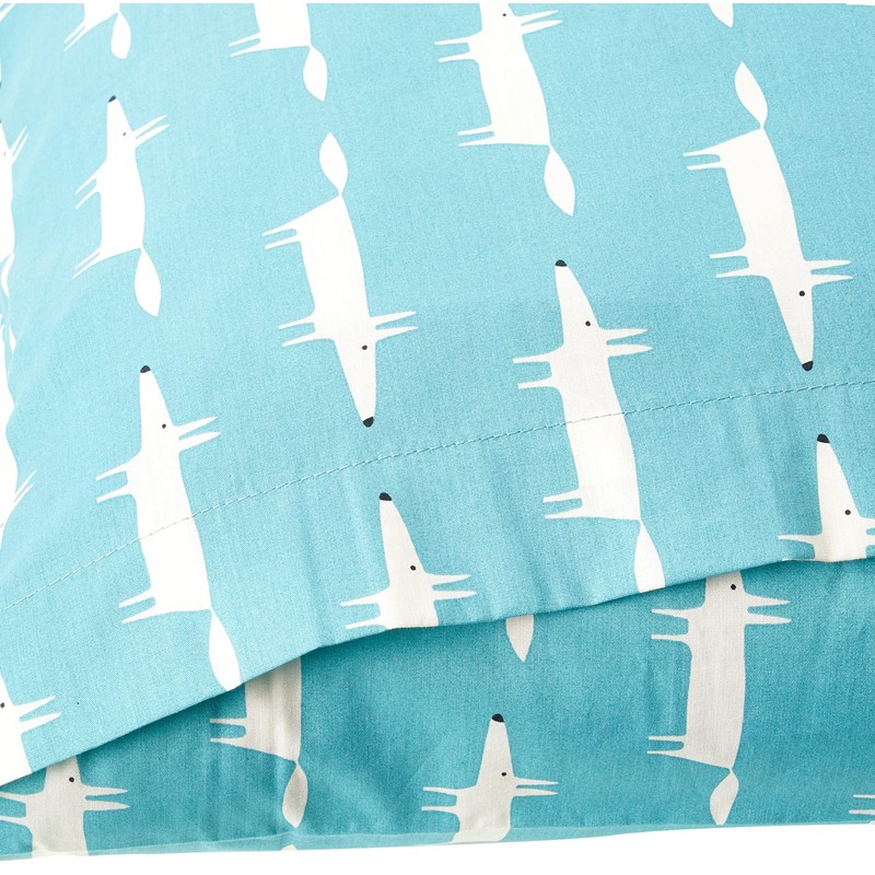 Scion Mr Fox Standard pillow case pairs, Teal,74x48