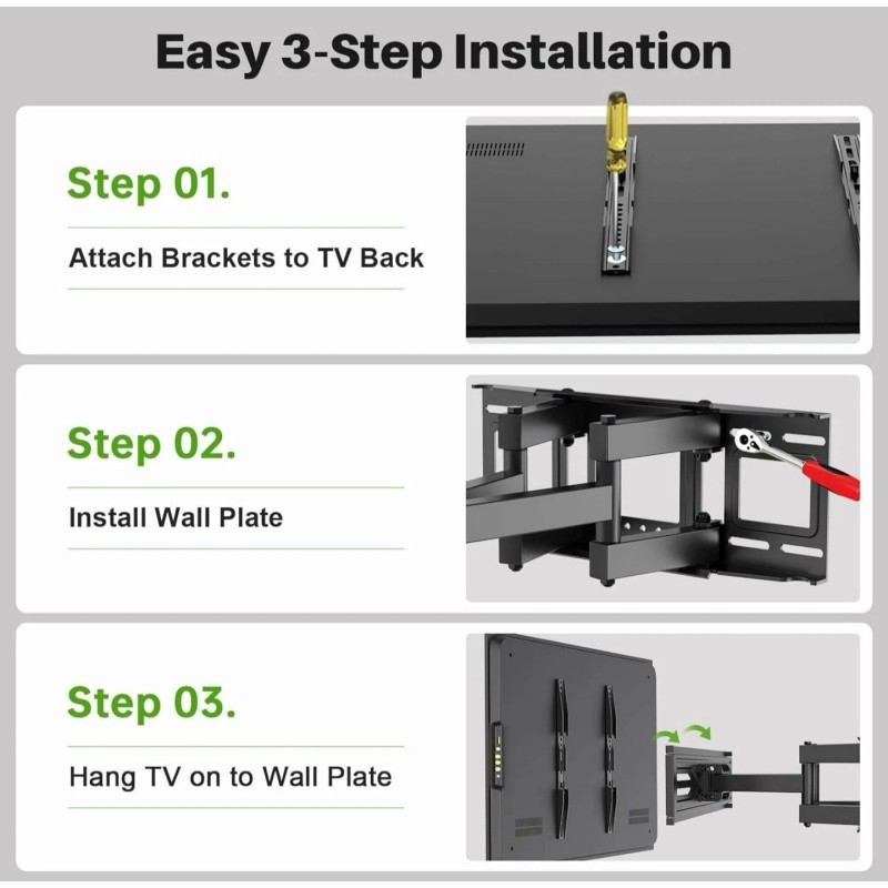 usx Full Motion TV Wall Mount 32-70" TVs up to
