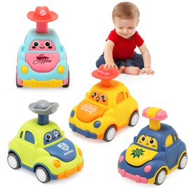 Ballery Baby Car Toy from 1 Year, Baby Toy 1 2 3 Years, Press-and-Go Toy Car Set for Toddlers, Boys and Girls