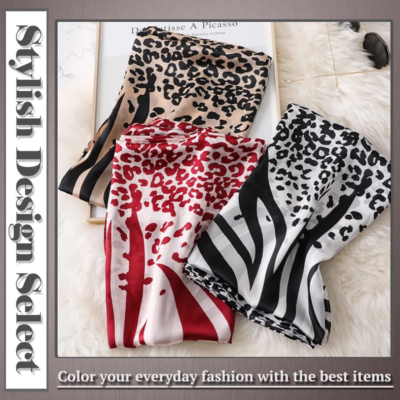 ONE LIMITATION SF003 Women's Scarf, Large, Leopard Pattern, Stylish, Stole