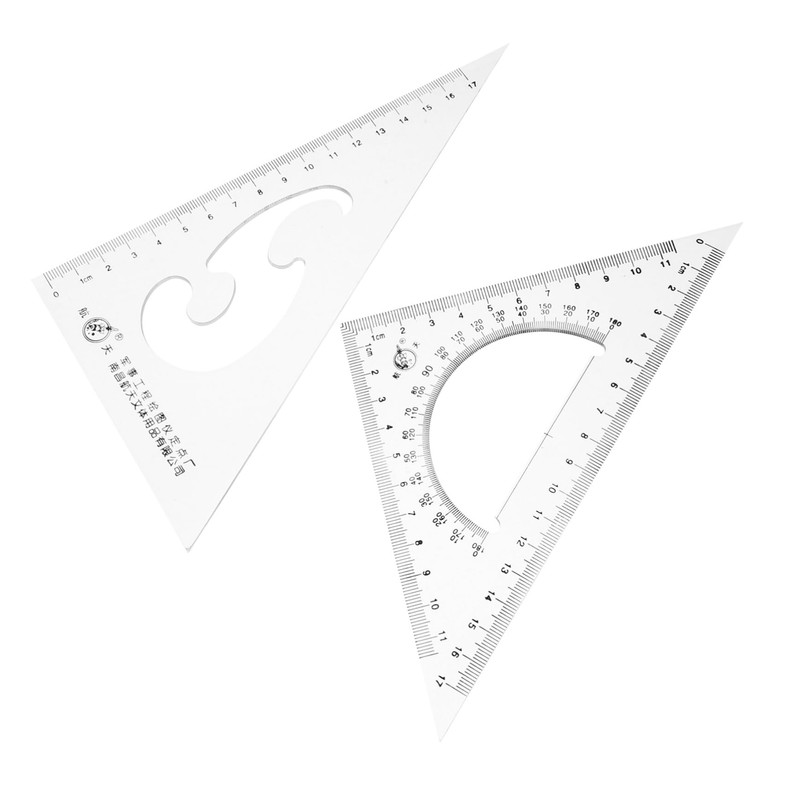 Operitacx 5sets Transparent Triangle Ruler Set for Students Multifunctional Measuring