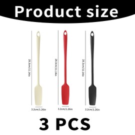 3 Stück Teigschaber Silikon,Silikonschaber,Silikonspachtel,Schmal Restelöffel,Silikonspatel,Silikon Spatel,Teigschaber Klein,Nutella Auskratzer,Spachtel Küche,Langer Griff Schaber für Backen