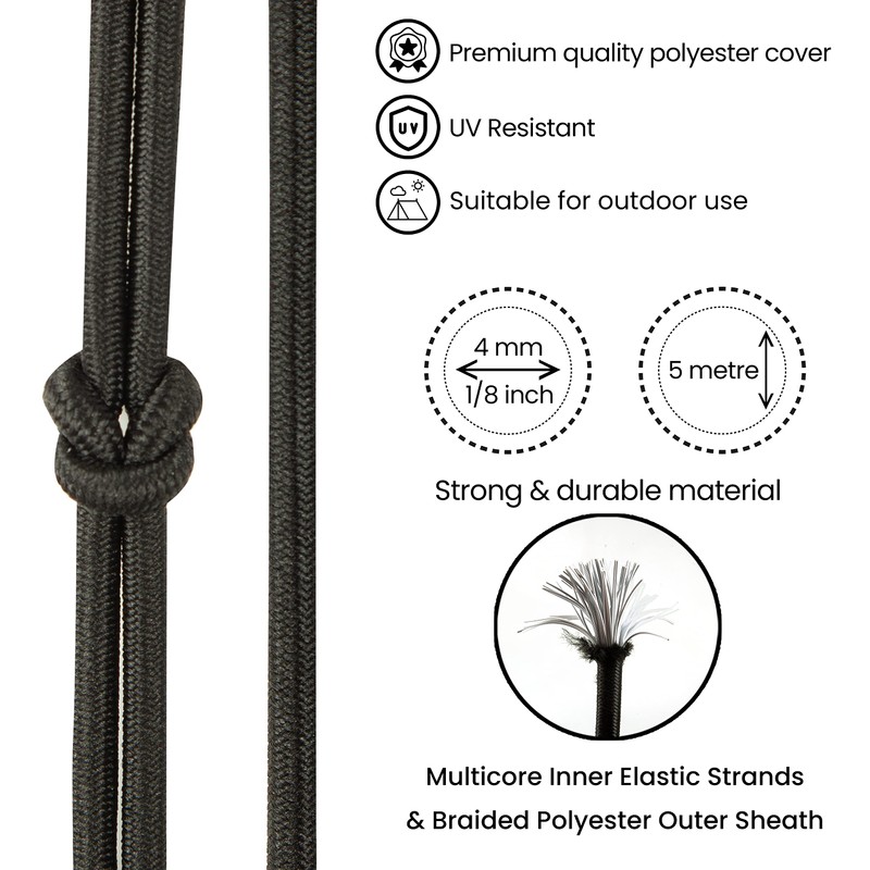 Premium Quality Bungee Cords - 4mm, 5mm, 6mm, 8mm Options