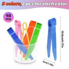Children's Tweezers, 10-Piece Colourful Plastic Tweezers Children's Tweezers Learning Toy Children's Tweezers Set for Fine Motor Skills Tweezers Colourful for Sorting Counting DIY Crafts