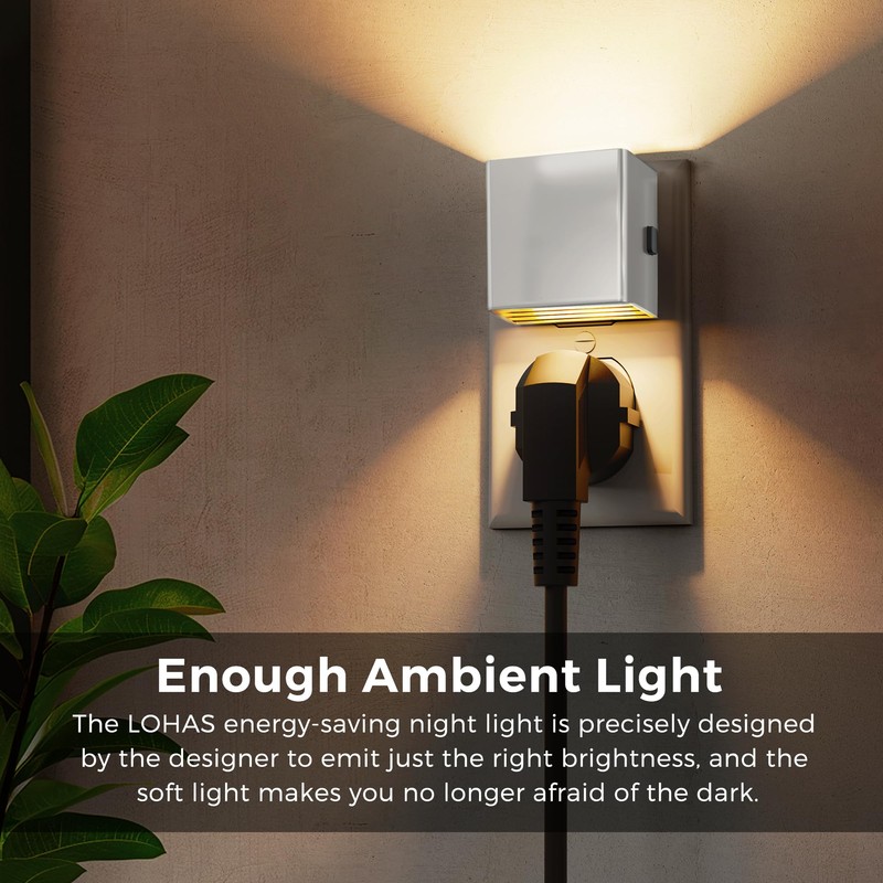 L LOHAS LED Night Light,Night Lights Plug into Wall,[2-Pack]Dimmable Night