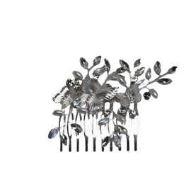 Seleny Bridal and Special Occassion Handmade Hair Accessories (Silver, Butterfly Comb)