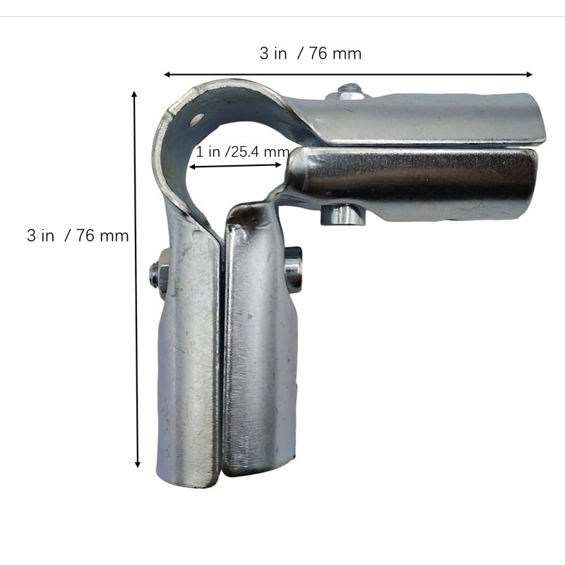 90 Degree 3-Way Pipe Connector, Stainless Steel End Rail Clamps,