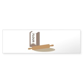 CafePress Rolling Pin & Flour 10"x3" Rectangle Vinyl Bumper Sticker Car Decal
