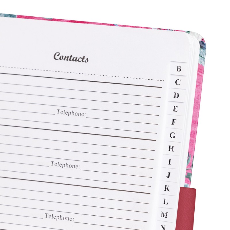 Pink Flower A to Z Telephone Address Book A-Z Index