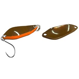FTM Spoon Strike 2, 1 g - Blinker for Spin Fishing for Trout, Trout Blinker for Fishing on Trout Lake, Trout Bait, Colour: Brown/Orange