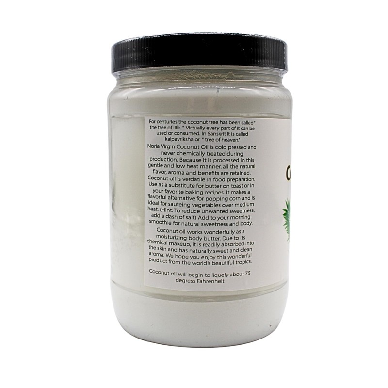 Noria Cold Pressed and Unrefined Virgin Coconut Oil, 32 Fl
