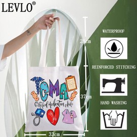 LEVLO Certified Medical Assistant Tote Bag CMA Gift Certified Medication Aide Shoulder Bag For Medical School Graduation, Cma Tote, Large