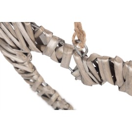 Red Hamper Small Flat Open Wicker Heart, H20 x W1 x D20cm