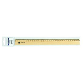 Premixes - Wooden Ruler Ecru 30 cm Rounded India Ink Edge