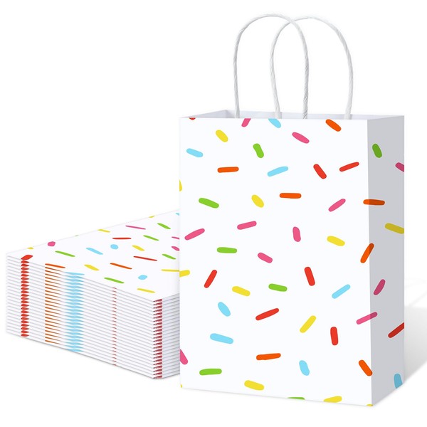 Faccito 24 Pcs Sprinkle Paper Gift Bags Bulk with Handles