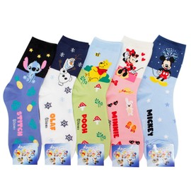 Socksense Cartoon Character Series Women's Original Crew Socks (Cinema_5pairs)