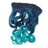 Baluue Color Gradient Curly Wavy Clip Wig Synthetic Hairpiece Lake