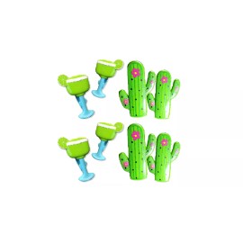 C&H Solutions 4 Set (8 Ct) 2X Cactus / 2X Lemon Green Cup Beach Towel Clips