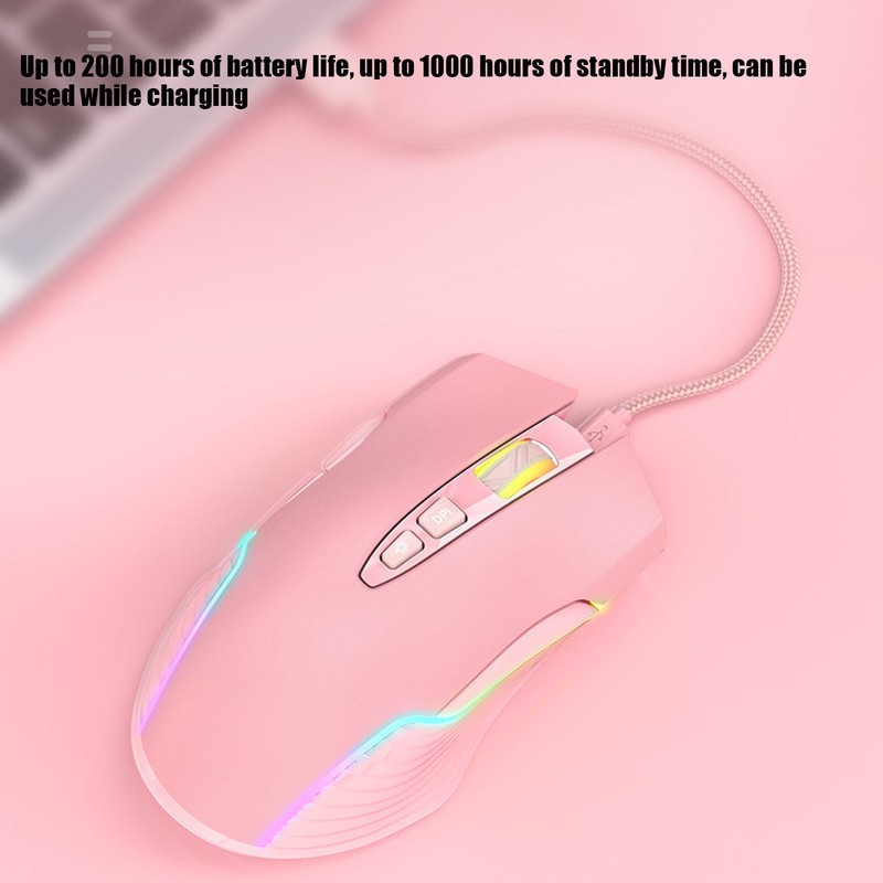 Wireless Mouse 2.4G Rechargeable USB RGB Professional Grade Optical Sensor