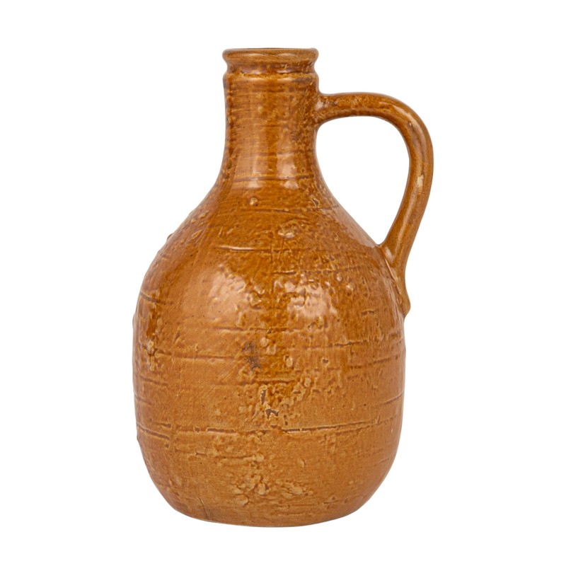 Creative Co-Op Bohemian Charm Stoneware Vase with Handle, Multicolor, Set