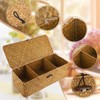 OLegei Wicker Basket Storage Basket 3 Compartments Basket Braided with