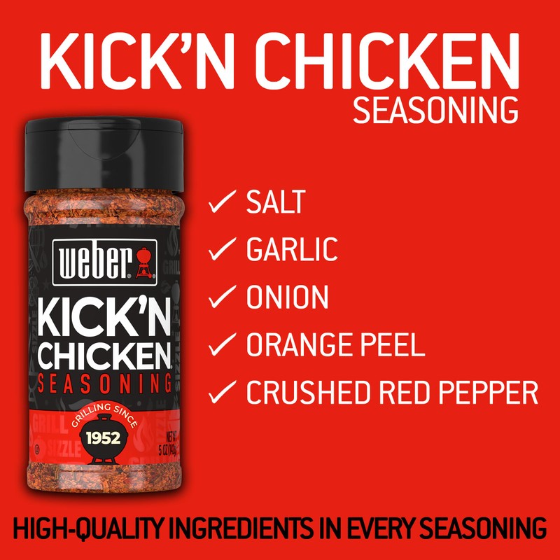 Weber Kick'n Chicken Seasoning, 5 Ounce Shaker