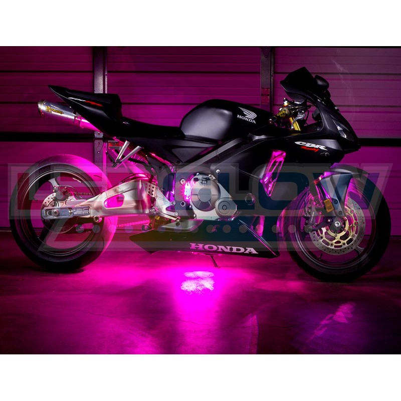 LEDGlow 6pc Advanced Pink LED Motorcycle Accent Neon Underglow Lighting