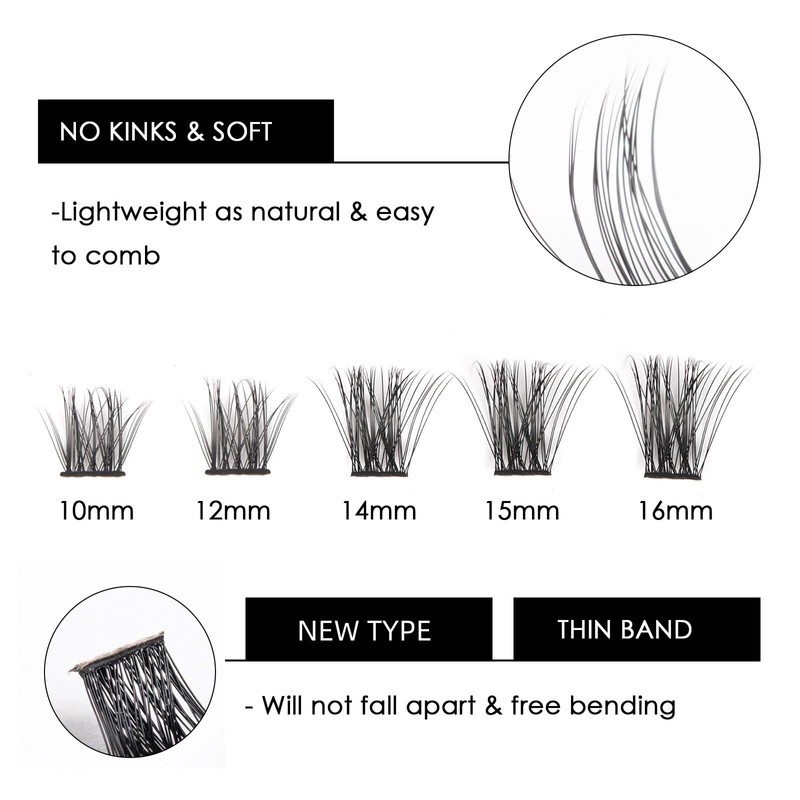 Cluster Lashes 72 Individual Lashes Clusters Eyelash Extensions False Eyelashes
