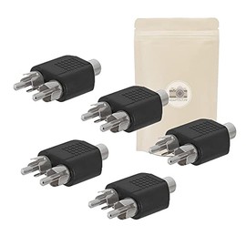 5 x Twin RCA Female to 2 RCA Male Splitter Audio HiFi