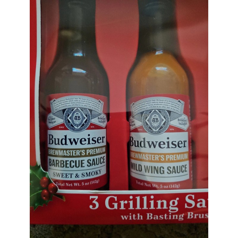 Budweiser FREE SHIPPING Budweiser Grilling Set 3 Sauces & Brush