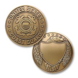 USCG COAST GUARD 3" ENGRAVABLE MEDALLION CHALLENGE COIN